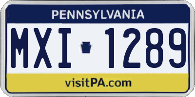 PA license plate MXI1289