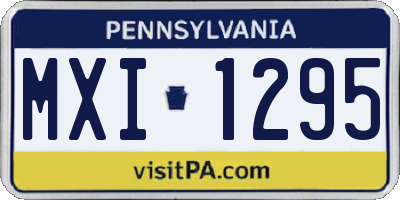 PA license plate MXI1295