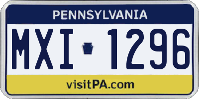 PA license plate MXI1296