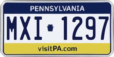PA license plate MXI1297