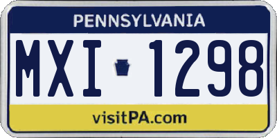 PA license plate MXI1298