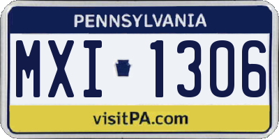 PA license plate MXI1306