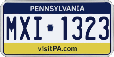PA license plate MXI1323