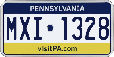 PA license plate MXI1328