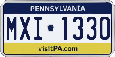 PA license plate MXI1330