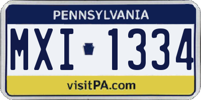 PA license plate MXI1334
