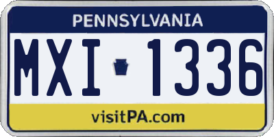 PA license plate MXI1336