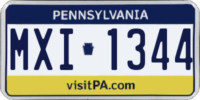 PA license plate MXI1344