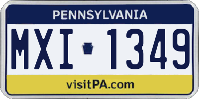 PA license plate MXI1349
