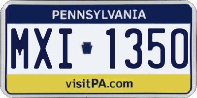 PA license plate MXI1350