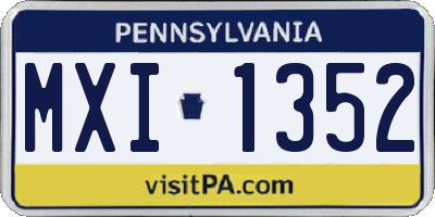 PA license plate MXI1352