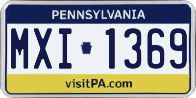 PA license plate MXI1369