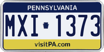 PA license plate MXI1373