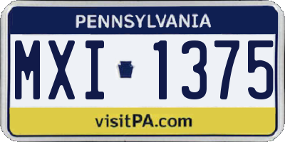 PA license plate MXI1375