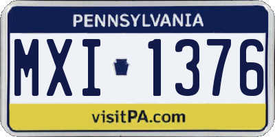PA license plate MXI1376