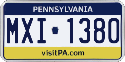 PA license plate MXI1380