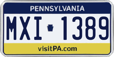 PA license plate MXI1389