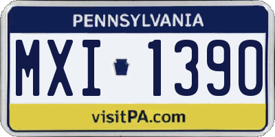 PA license plate MXI1390