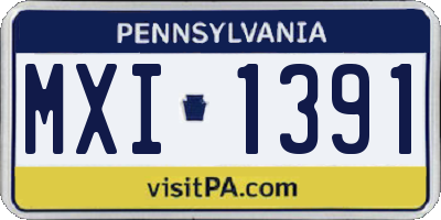 PA license plate MXI1391