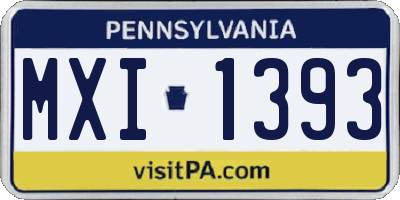 PA license plate MXI1393