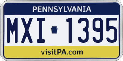 PA license plate MXI1395
