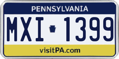 PA license plate MXI1399