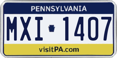 PA license plate MXI1407