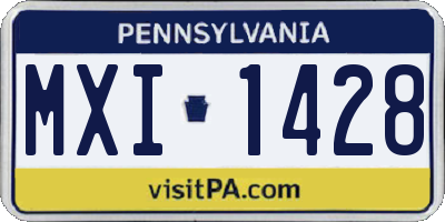 PA license plate MXI1428