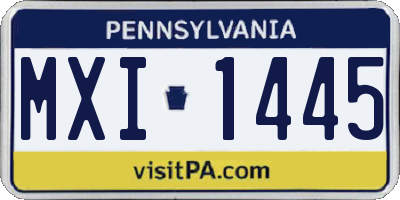 PA license plate MXI1445