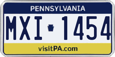PA license plate MXI1454