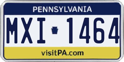 PA license plate MXI1464
