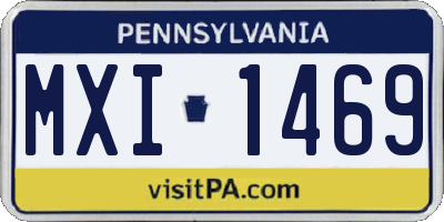 PA license plate MXI1469