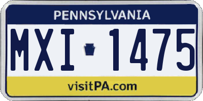 PA license plate MXI1475