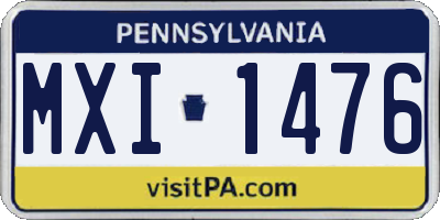 PA license plate MXI1476