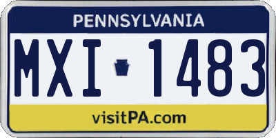 PA license plate MXI1483