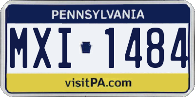 PA license plate MXI1484