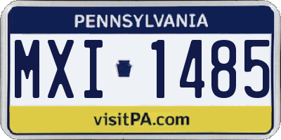 PA license plate MXI1485