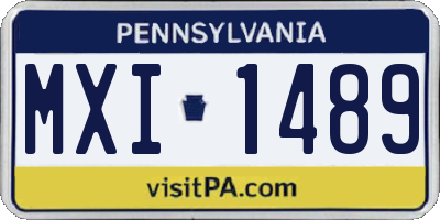 PA license plate MXI1489