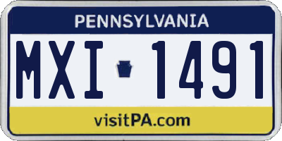 PA license plate MXI1491