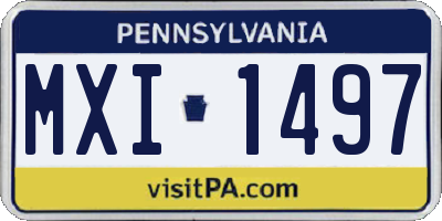 PA license plate MXI1497