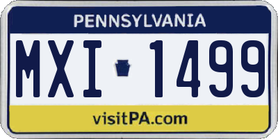 PA license plate MXI1499