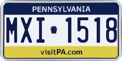 PA license plate MXI1518