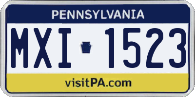 PA license plate MXI1523
