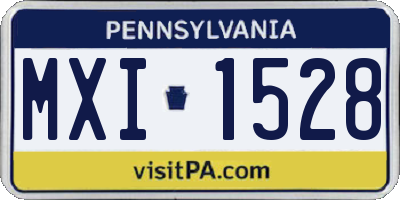PA license plate MXI1528