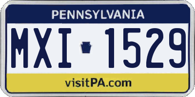 PA license plate MXI1529