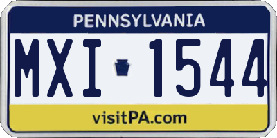 PA license plate MXI1544