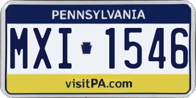 PA license plate MXI1546