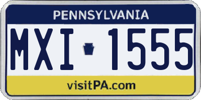 PA license plate MXI1555