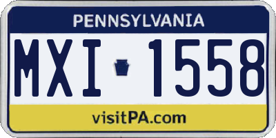PA license plate MXI1558