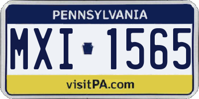 PA license plate MXI1565